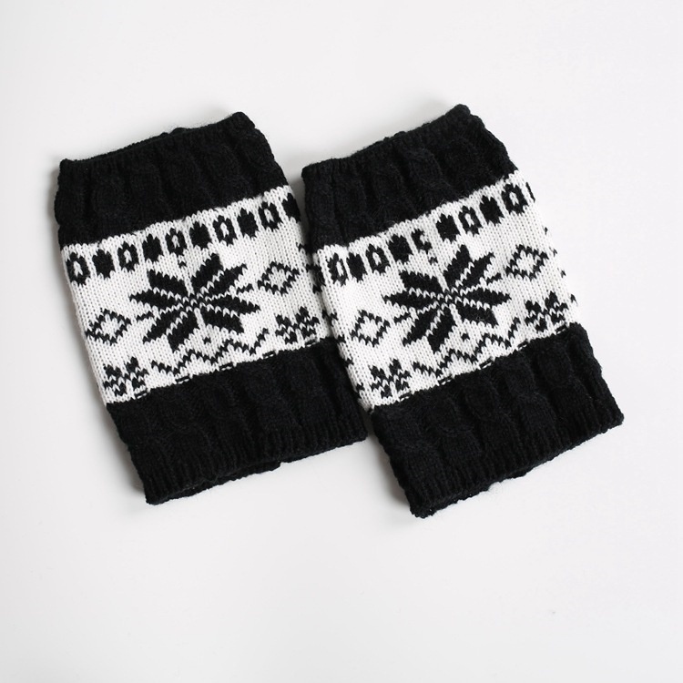 Christmas Knit Boot Cuffs Thermal Wool Knitted Snowflake Ladies Leg Warmer